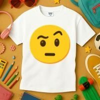 Emoticon Face With Raised Eyebrow Gift Kids T-Shirt thumb 3