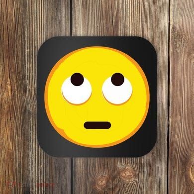 Emoticon Face With Rolling Eyes Eye Roll Emoticon Gift Coaster