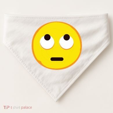 Emoticon Face With Rolling Eyes Eye Roll Emoticon Gift USA-Made Doggie Bandana