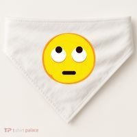 Emoticon Face With Rolling Eyes Eye Roll Emoticon Gift USA-Made Doggie Bandana thumb 0