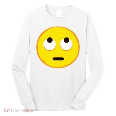 Emoticon Face With Rolling Eyes Eye Roll Emoticon Gift Long Sleeve Shirt