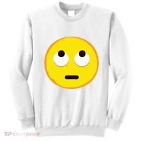Emoticon Face With Rolling Eyes Eye Roll Emoticon Gift Sweatshirt thumb 0