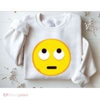 Emoticon Face With Rolling Eyes Eye Roll Emoticon Gift Sweatshirt thumb 2