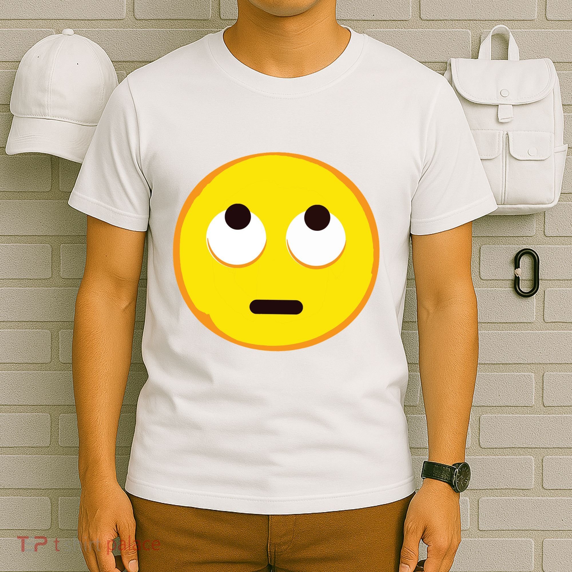 Emoticon Face With Rolling Eyes Eye Roll Emoticon Gift T-Shirt
