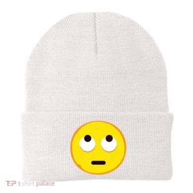 Emoticon Face With Rolling Eyes Eye Roll Emoticon Gift Beanie