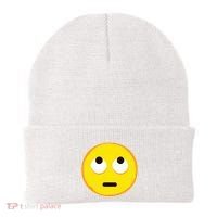 Emoticon Face With Rolling Eyes Eye Roll Emoticon Gift Beanie thumb 0