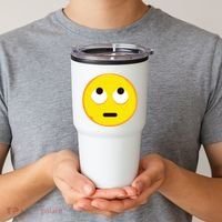 Emoticon Face With Rolling Eyes Eye Roll Emoticon Gift Tumbler thumb 2