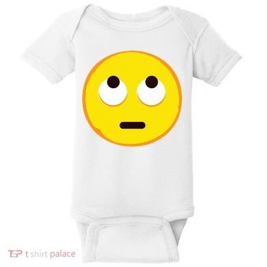 Emoticon Face With Rolling Eyes Eye Roll Emoticon Gift Baby Bodysuit