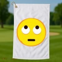 Emoticon Face With Rolling Eyes Eye Roll Emoticon Gift Golf Towel thumb 1