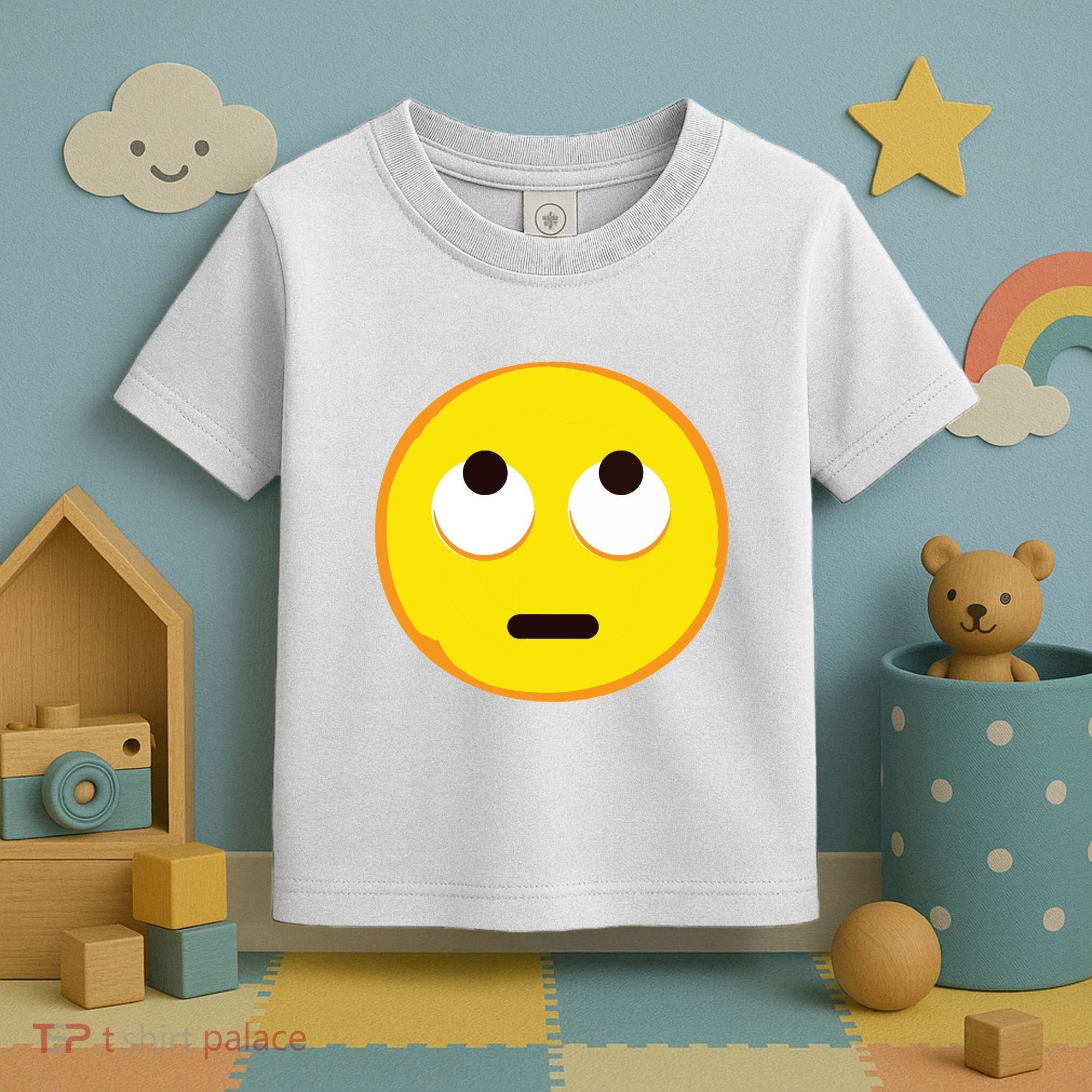 Emoticon Face With Rolling Eyes Eye Roll Emoticon Gift Toddler T-Shirt