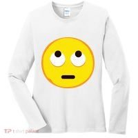 Emoticon Face With Rolling Eyes Eye Roll Emoticon Gift Women's Long Sleeve Shirt thumb 0