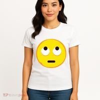 Emoticon Face With Rolling Eyes Eye Roll Emoticon Gift Women's T-Shirt thumb 4