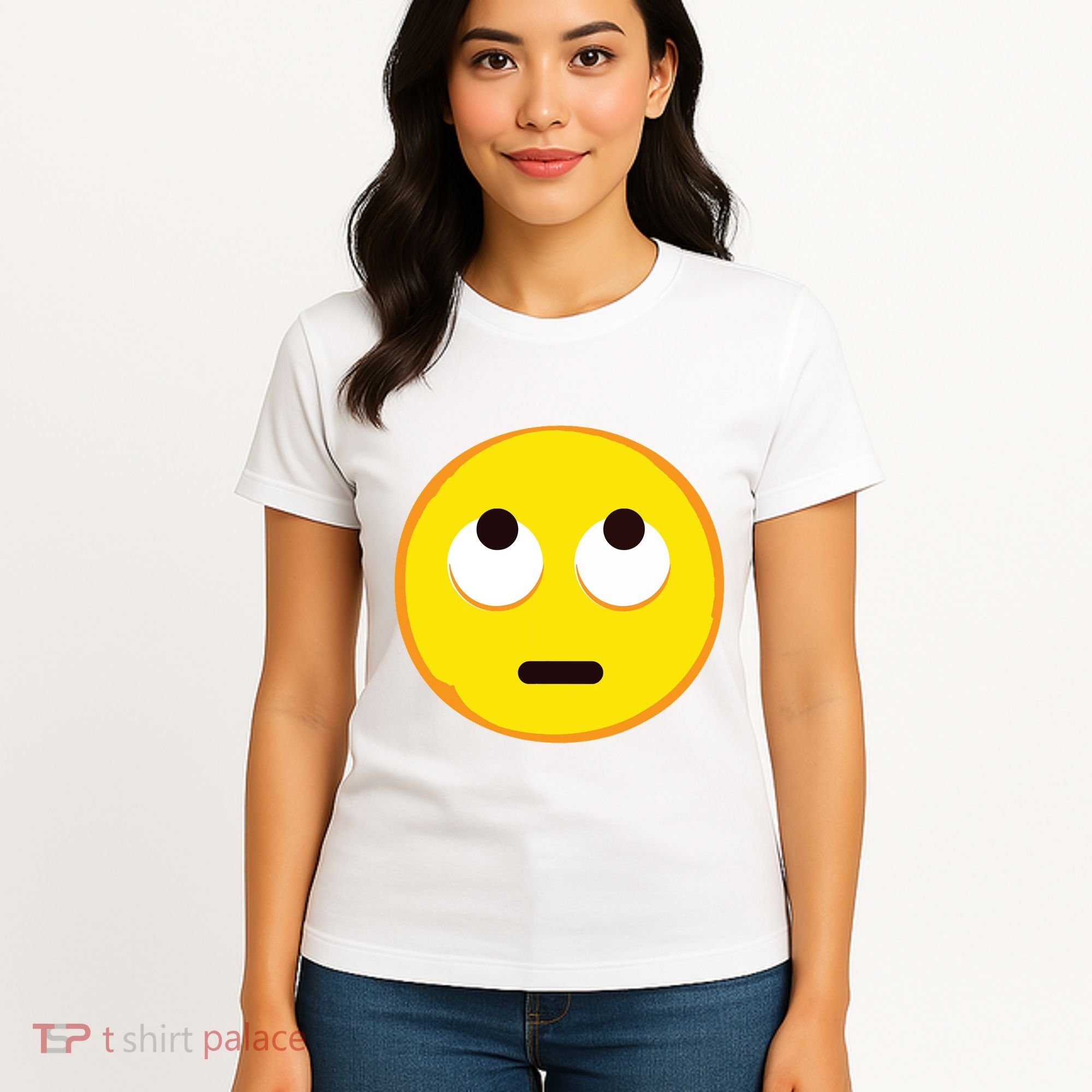 Emoticon Face With Rolling Eyes Eye Roll Emoticon Gift Women's T-Shirt
