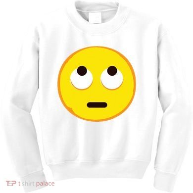 Emoticon Face With Rolling Eyes Eye Roll Emoticon Gift Kids Sweatshirt