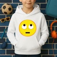 Emoticon Face With Rolling Eyes Eye Roll Emoticon Gift Kids Hoodie thumb 2