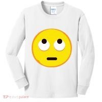 Emoticon Face With Rolling Eyes Eye Roll Emoticon Gift Kids Long Sleeve Shirt thumb 0