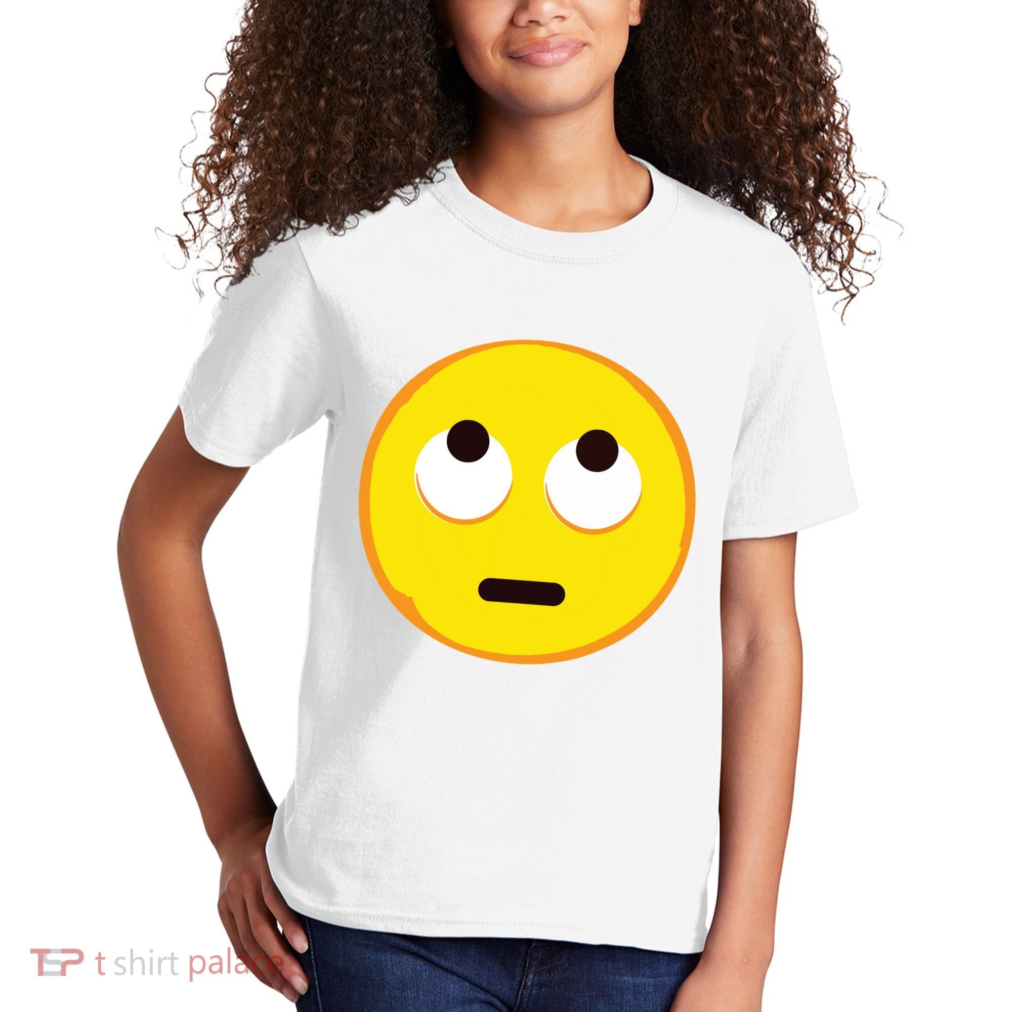 Emoticon Face With Rolling Eyes Eye Roll Emoticon Gift Kids T-Shirt