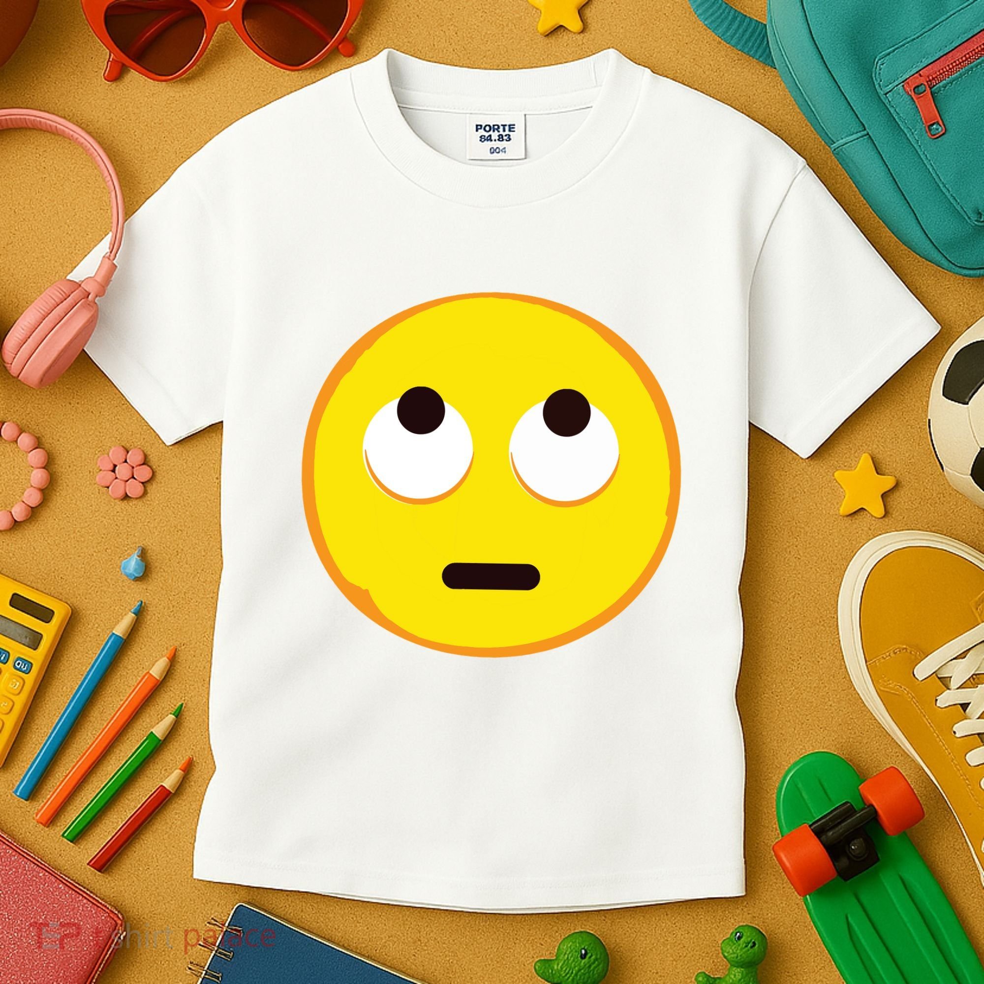 Emoticon Face With Rolling Eyes Eye Roll Emoticon Gift Kids T-Shirt