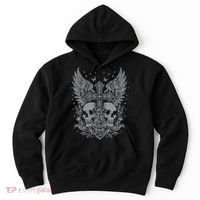 Emo Grunge Aesthetic Goth Skull Cross Gothic Butterfly Hoodie thumb 0