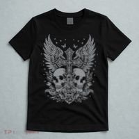 Emo Grunge Aesthetic Goth Skull Cross Gothic Butterfly T-Shirt thumb 5