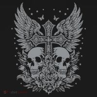 Emo Grunge Aesthetic Goth Skull Cross Gothic Butterfly Backpack thumb 2