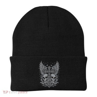 Emo Grunge Aesthetic Goth Skull Cross Gothic Butterfly Beanie