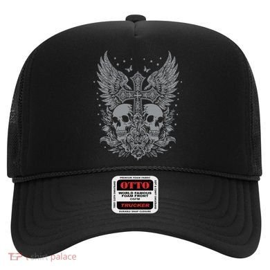 Emo Grunge Aesthetic Goth Skull Cross Gothic Butterfly Hat