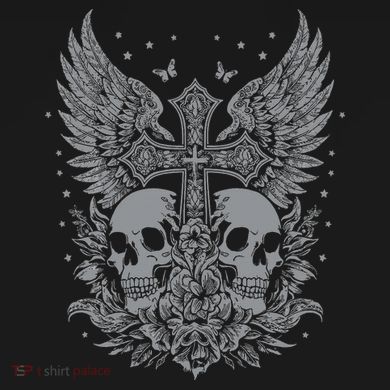 Emo Grunge Aesthetic Goth Skull Cross Gothic Butterfly Tall Hoodie