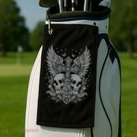 Emo Grunge Aesthetic Goth Skull Cross Gothic Butterfly Golf Towel thumb 2