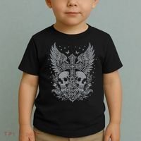 Emo Grunge Aesthetic Goth Skull Cross Gothic Butterfly Toddler T-Shirt thumb 2