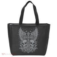 Emo Grunge Aesthetic Goth Skull Cross Gothic Butterfly Tote Bag thumb 0