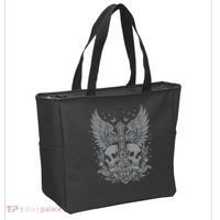 Emo Grunge Aesthetic Goth Skull Cross Gothic Butterfly Tote Bag thumb 2