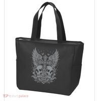 Emo Grunge Aesthetic Goth Skull Cross Gothic Butterfly Tote Bag thumb 3
