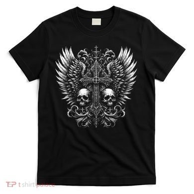 Emo Grunge Aesthetic Alt Goth Skull Cross Gothic T-Shirt