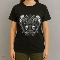 Emo Grunge Aesthetic Alt Goth Skull Cross Gothic T-Shirt thumb 4