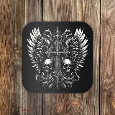 Emo Grunge Aesthetic Alt Goth Skull Cross Gothic Coaster