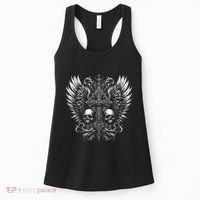 Emo Grunge Aesthetic Alt Goth Skull Cross Gothic Women's Tank Top thumb 0