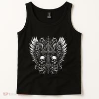 Emo Grunge Aesthetic Alt Goth Skull Cross Gothic Tank Top thumb 2