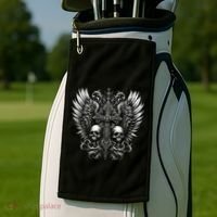 Emo Grunge Aesthetic Alt Goth Skull Cross Gothic Golf Towel thumb 2