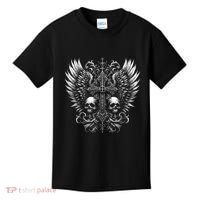 Emo Grunge Aesthetic Alt Goth Skull Cross Gothic Kids T-Shirt thumb 0