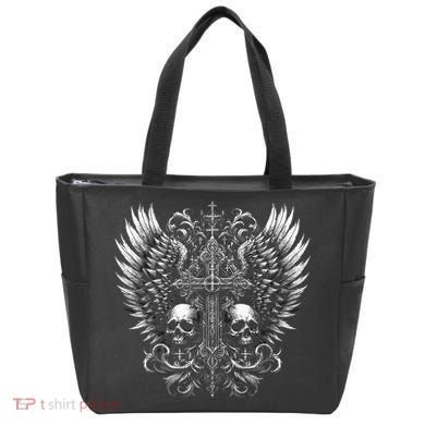 Emo Grunge Aesthetic Alt Goth Skull Cross Gothic Tote Bag