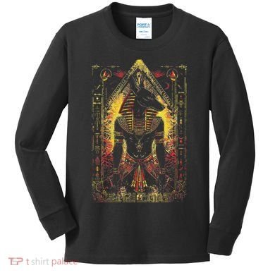 Egyptian Gods Anubis Ra Ruler Egyptian God Kids Long Sleeve Shirt