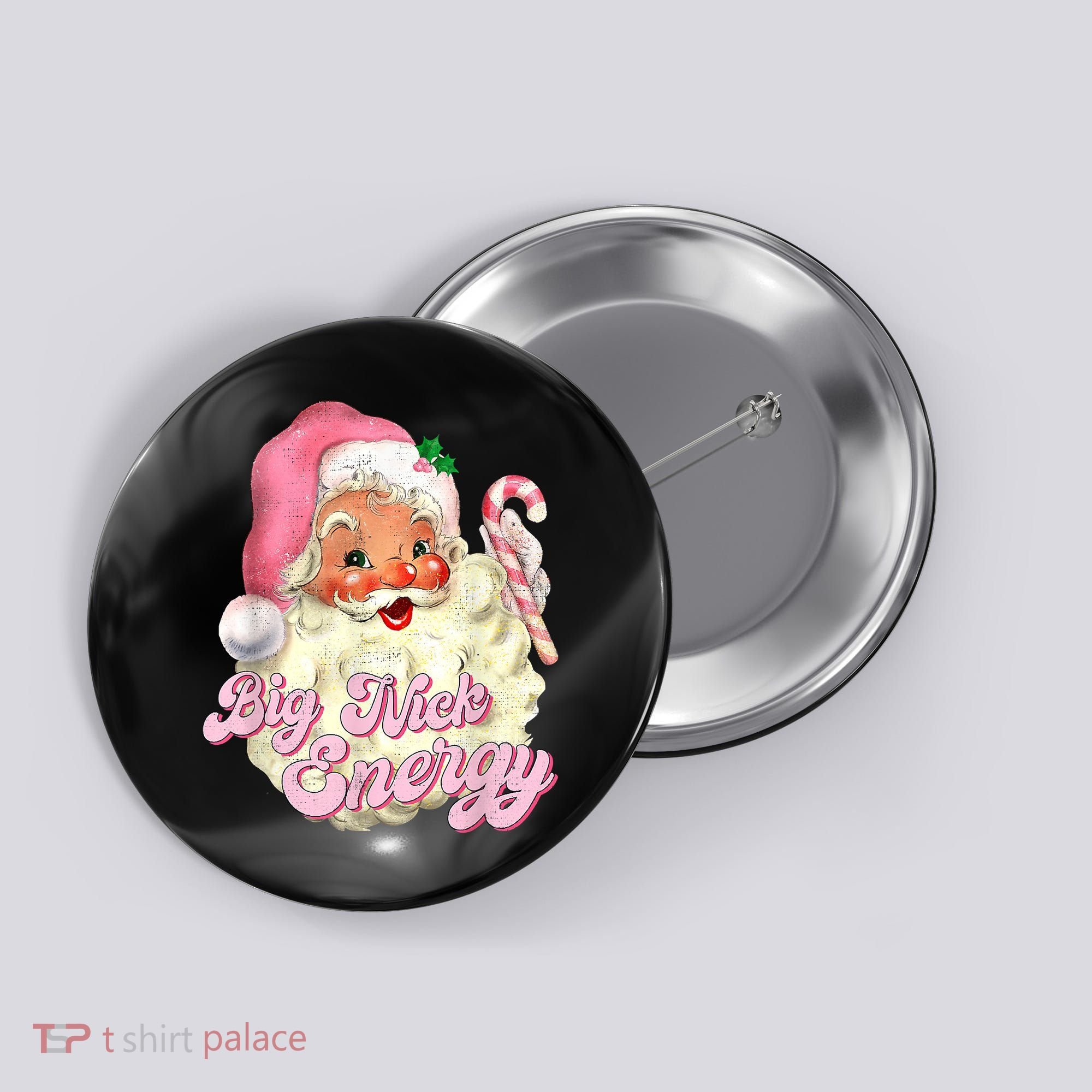 Etro Groovy Big Nick Santa Energy Pink Santa Christmas Xmas Button