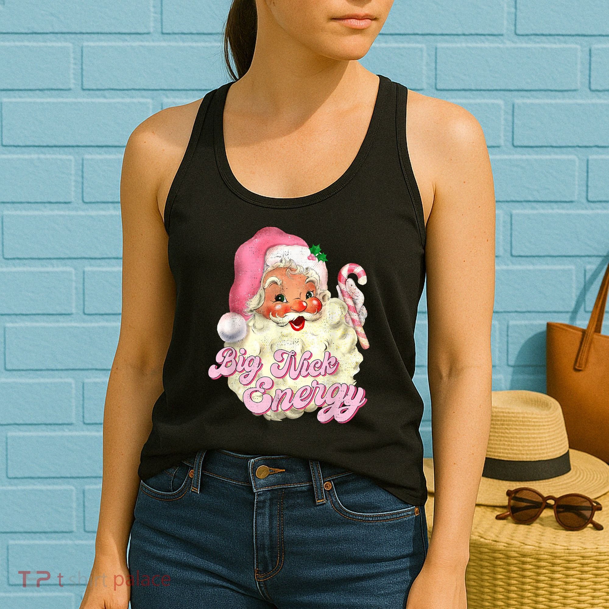 Etro Groovy Big Nick Santa Energy Pink Santa Christmas Xmas Women's Tank Top