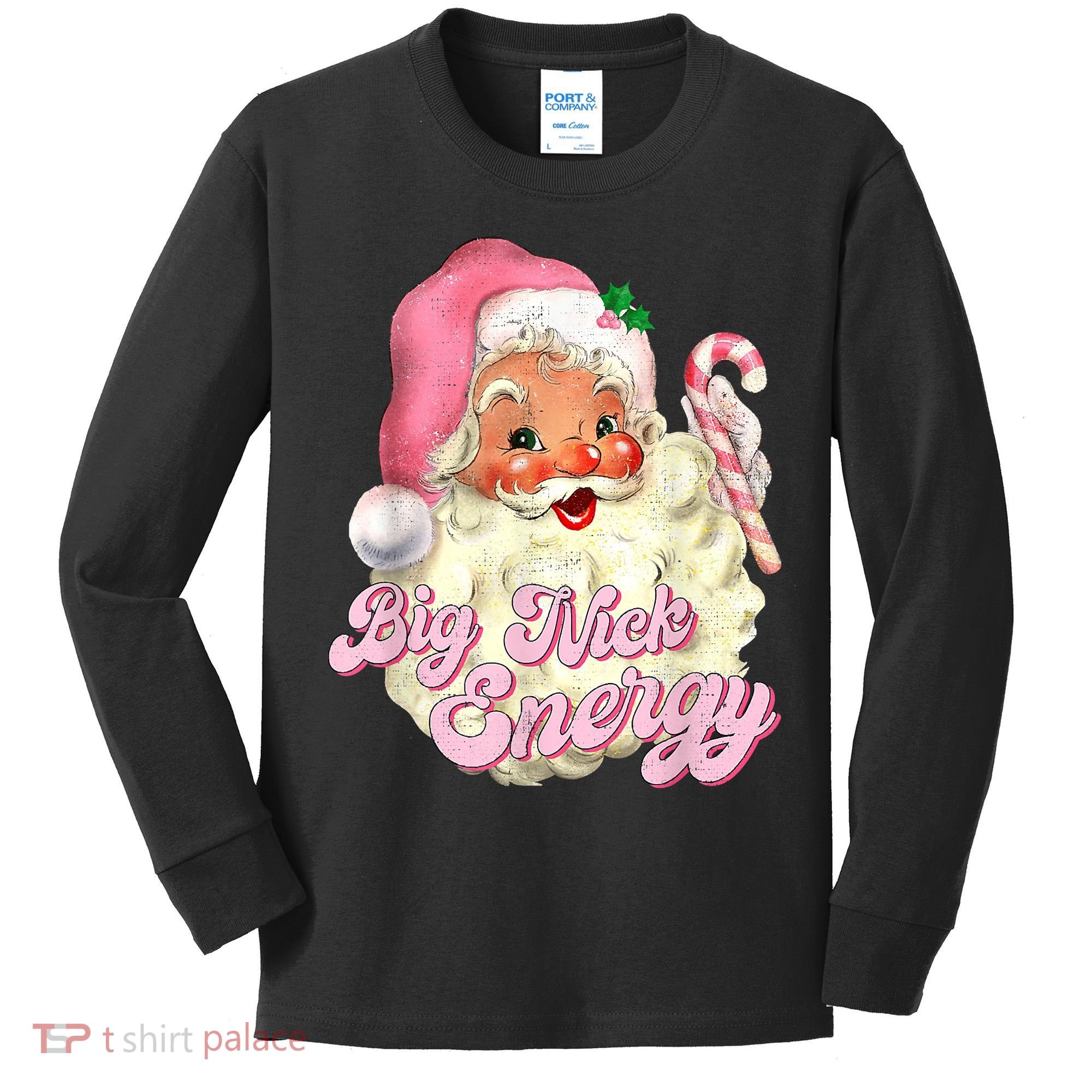 Etro Groovy Big Nick Santa Energy Pink Santa Christmas Xmas Kids Long Sleeve Shirt