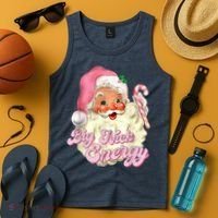 Etro Groovy Big Nick Santa Energy Pink Santa Christmas Xmas Tank Top thumb 4