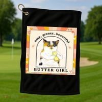 Easy Greasy Beautiful Butter Girl Golf Towel thumb 1