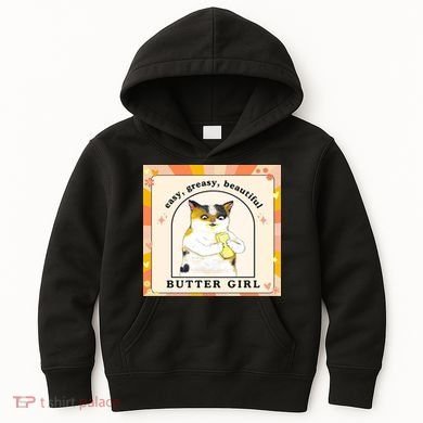 Easy Greasy Beautiful Butter Girl Kids Hoodie