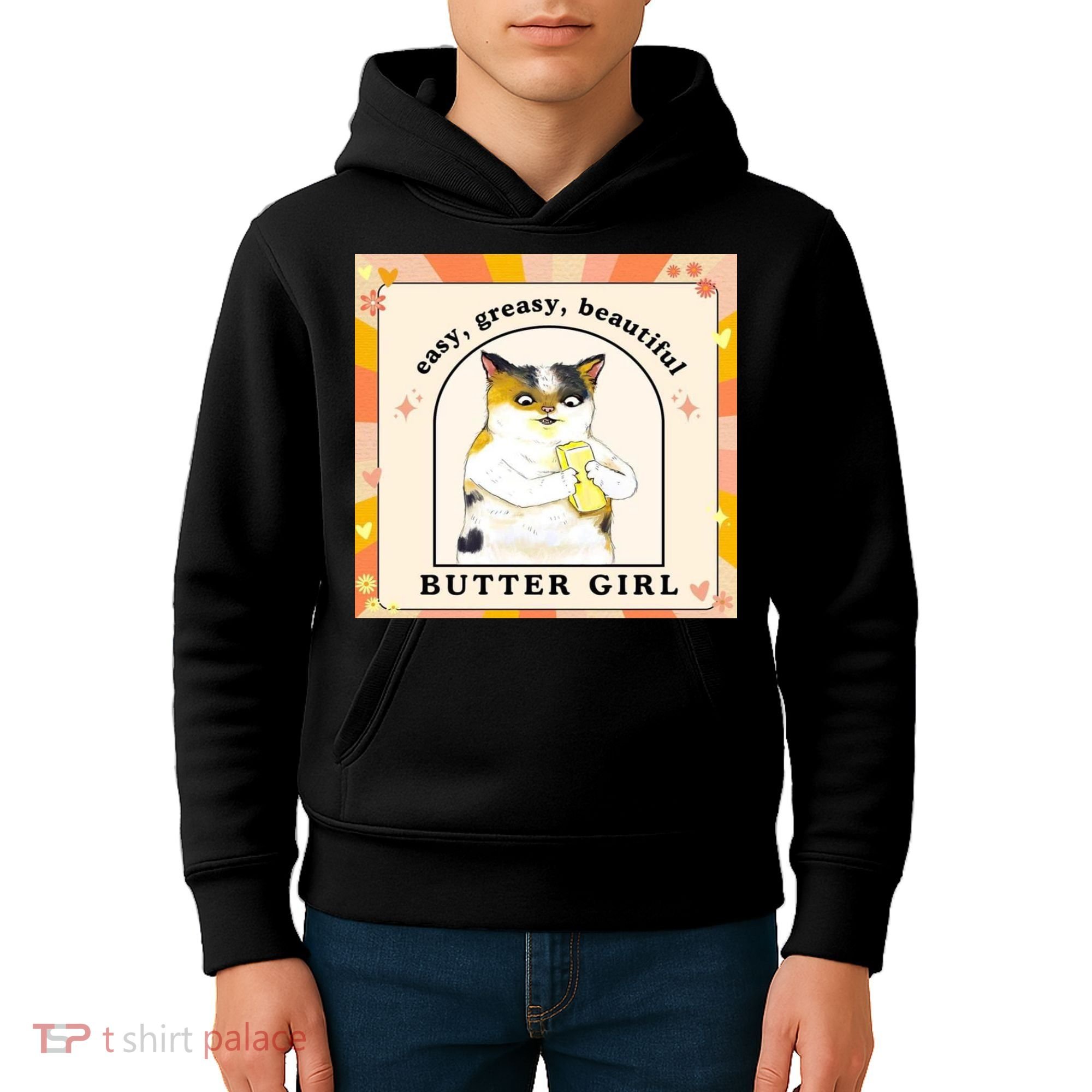 Easy Greasy Beautiful Butter Girl Kids Hoodie