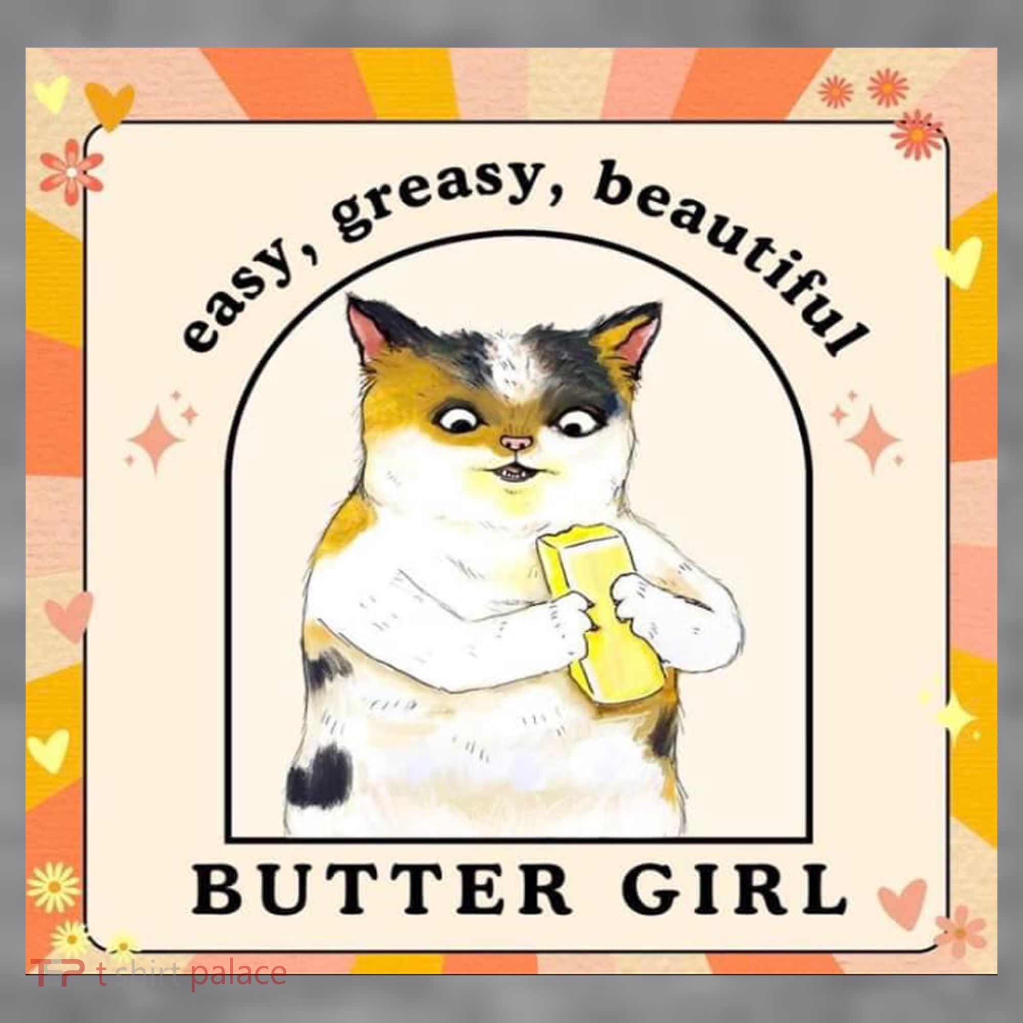 Easy Greasy Beautiful Butter Girl Women's Racerback Cropped Tank